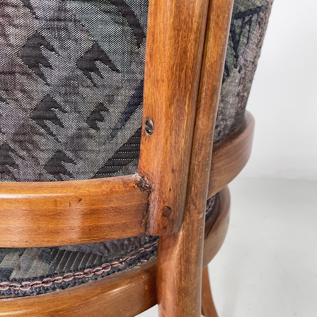 Sedia in legno e tessuto a fantasia, 1930 ca.