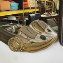 Specchio da parete con decori in tessuto, 1940 ca.