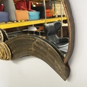 Specchio da parete con decori in tessuto, 1940 ca.