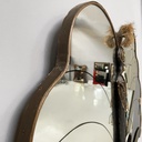 Specchio da parete con decori in tessuto, 1940 ca.