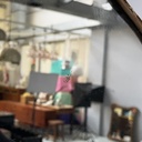 Specchio da parete con decori in tessuto, 1940 ca.