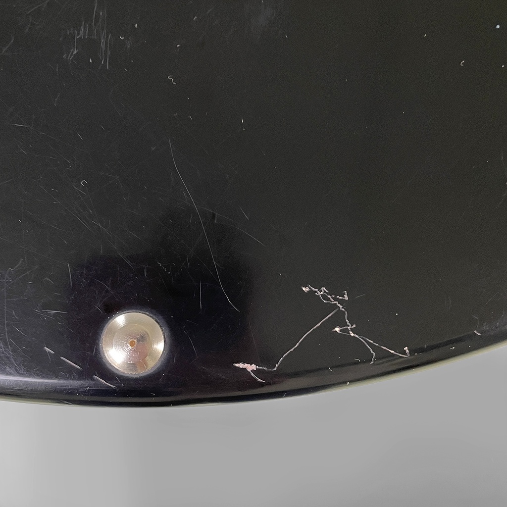 Comodino in acciaio e legno, 1970 ca.