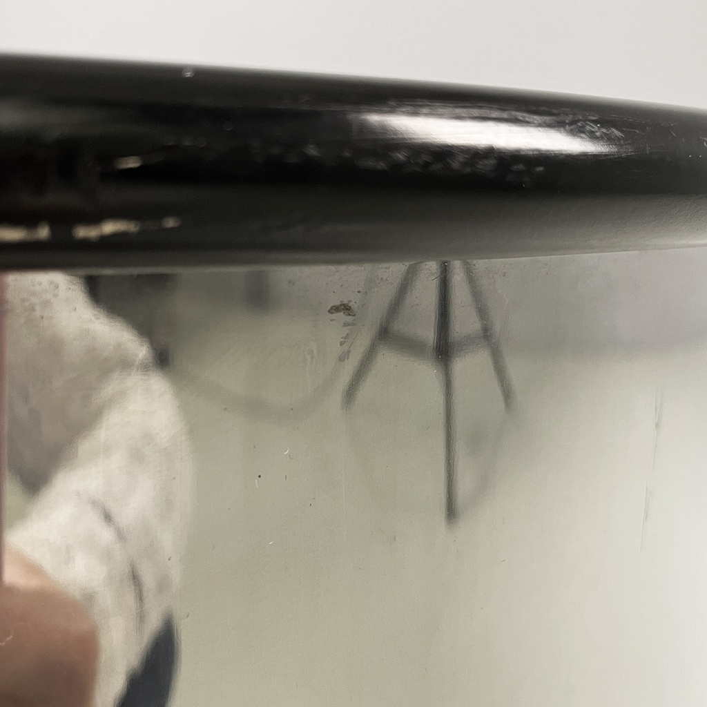 Comodino in acciaio e legno, 1970 ca.