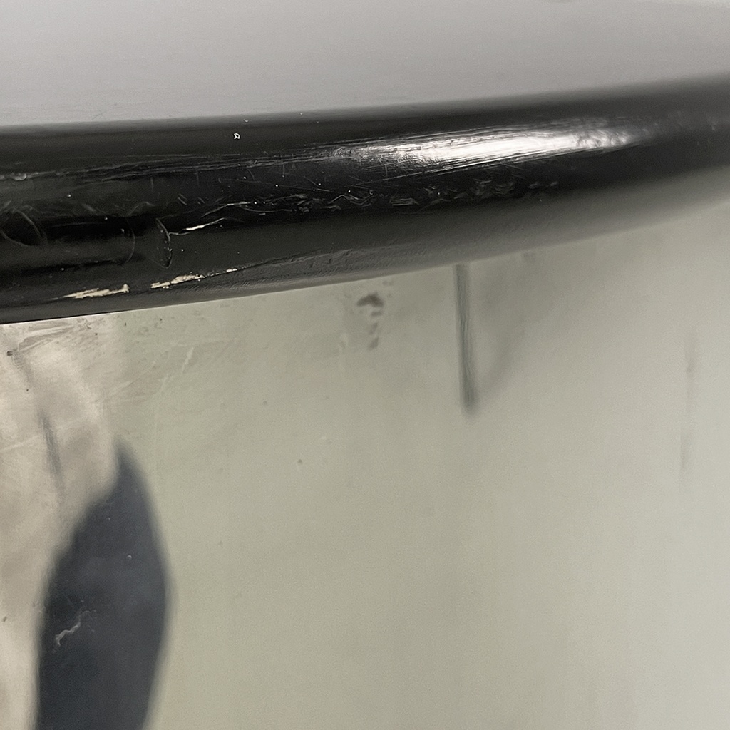 Comodino in acciaio e legno, 1970 ca.