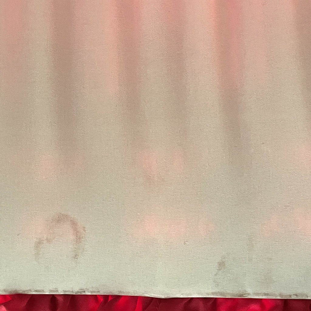 Lampadario in metallo e tessuto rosso, 1940 ca.