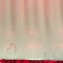 Lampadario in metallo e tessuto rosso, 1940 ca.