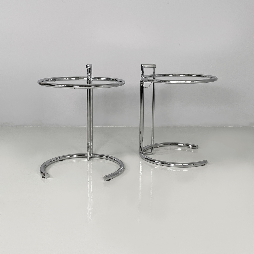 Tavoli da caffè in acciaio e vetro, 1980 ca.