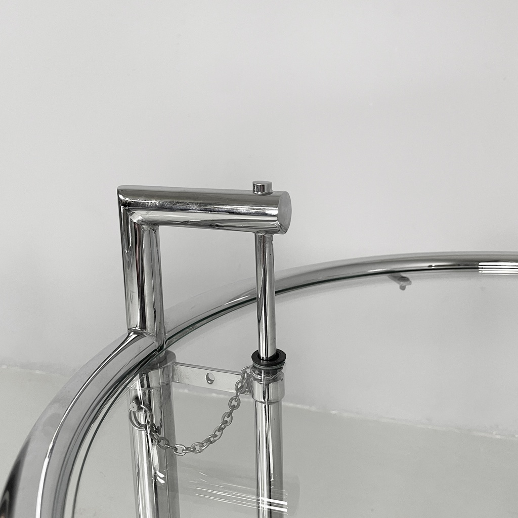 Tavoli da caffè in acciaio e vetro, 1980 ca.