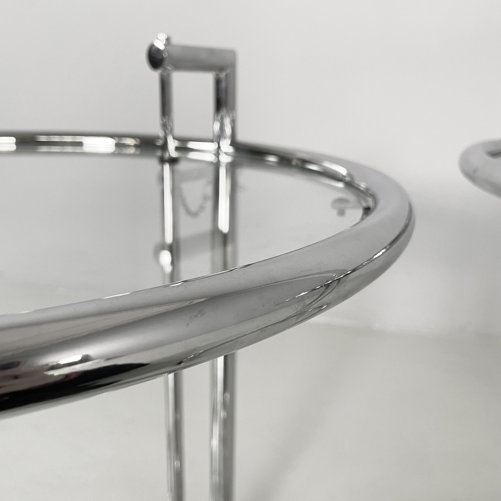 Tavoli da caffè in acciaio e vetro, 1980 ca.