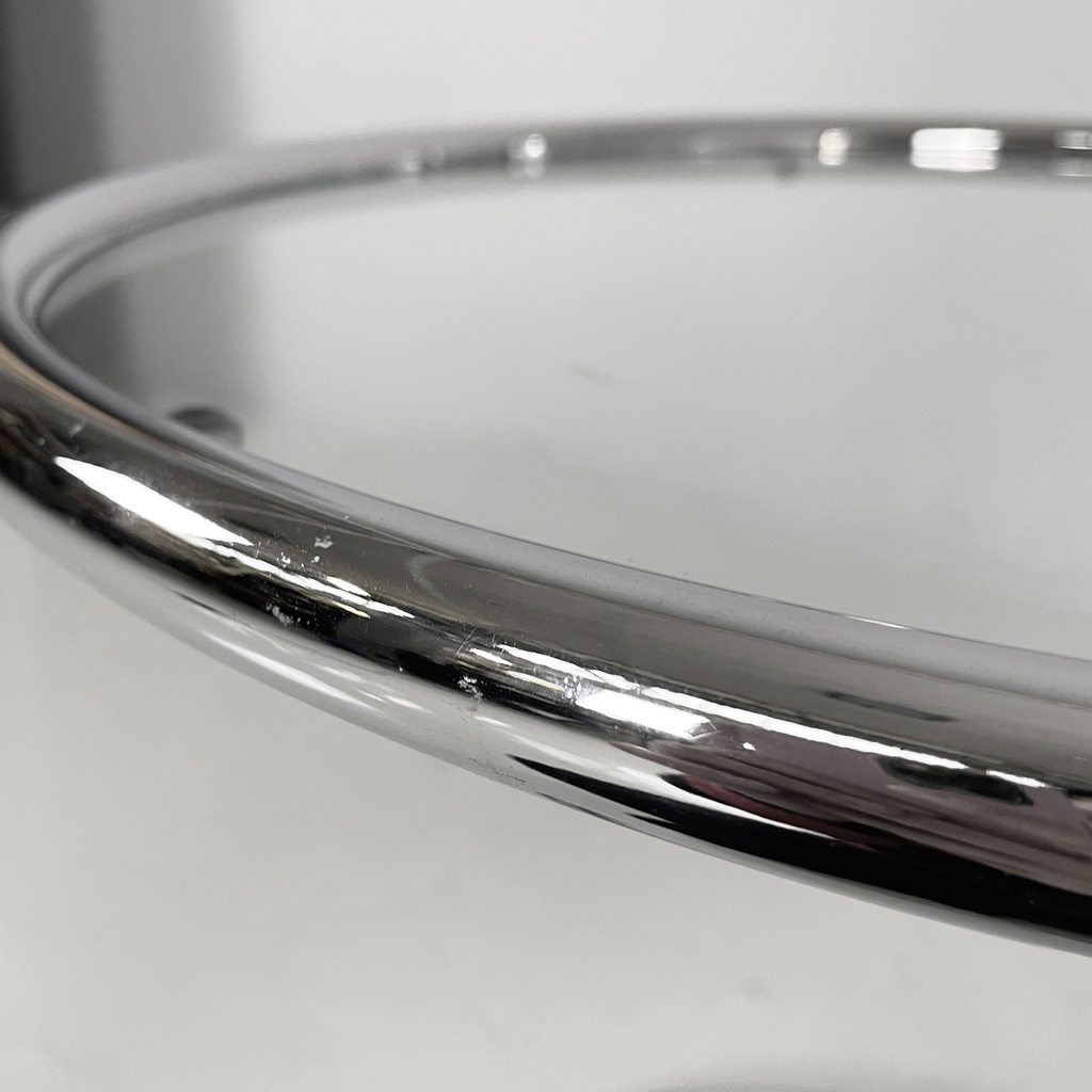 Tavoli da caffè in acciaio e vetro, 1980 ca.