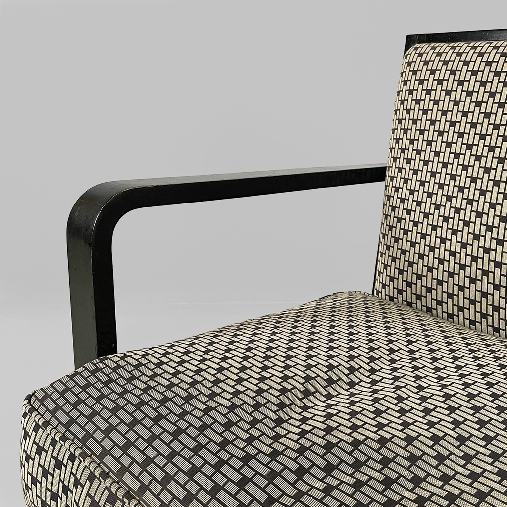 Poltrone in tessuto e legno, 1930 ca.