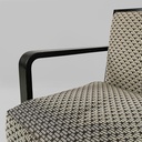 Poltrone in tessuto e legno, 1930 ca.