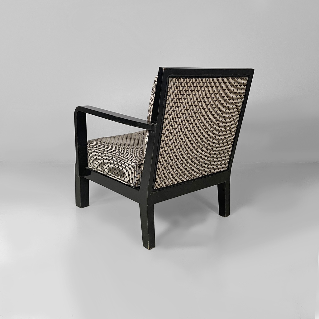 Poltrone in tessuto e legno, 1930 ca.