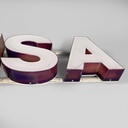 Insegna Lufthansa in plexiglass bianco, 1970 ca.