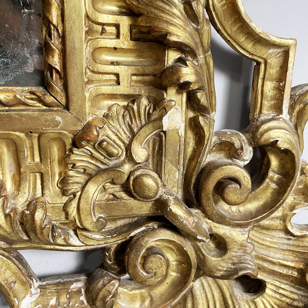 Specchio da parete in legno dorato, 1930 ca.