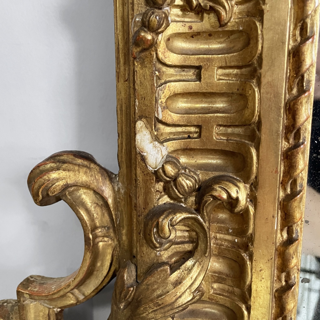 Specchio da parete in legno dorato, 1930 ca.