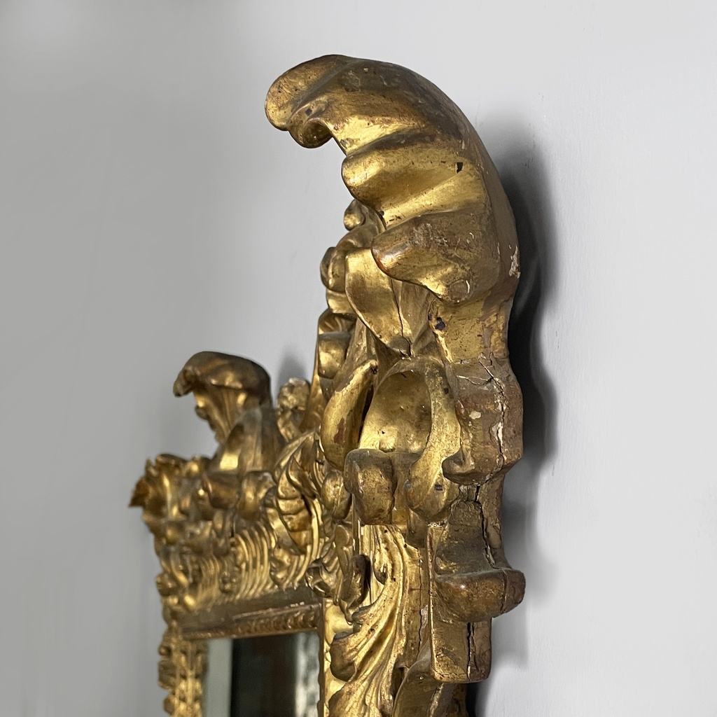 Specchio da parete in legno dorato, 1930 ca.