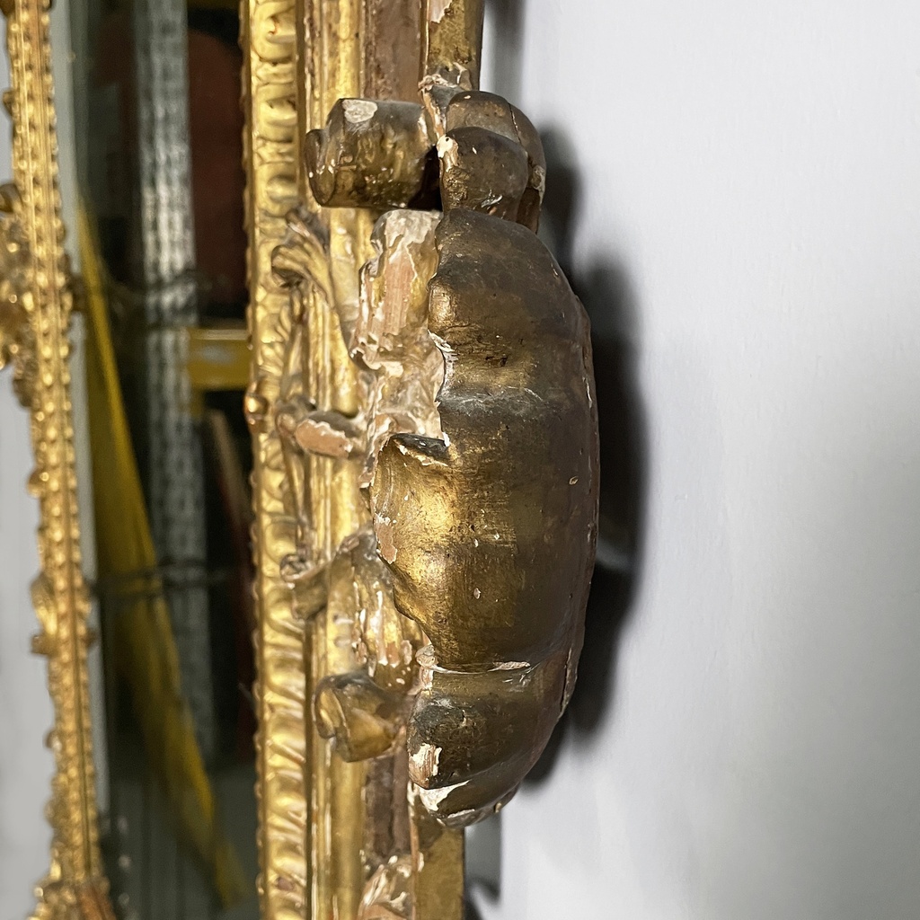 Specchio da parete in legno dorato, 1930 ca.