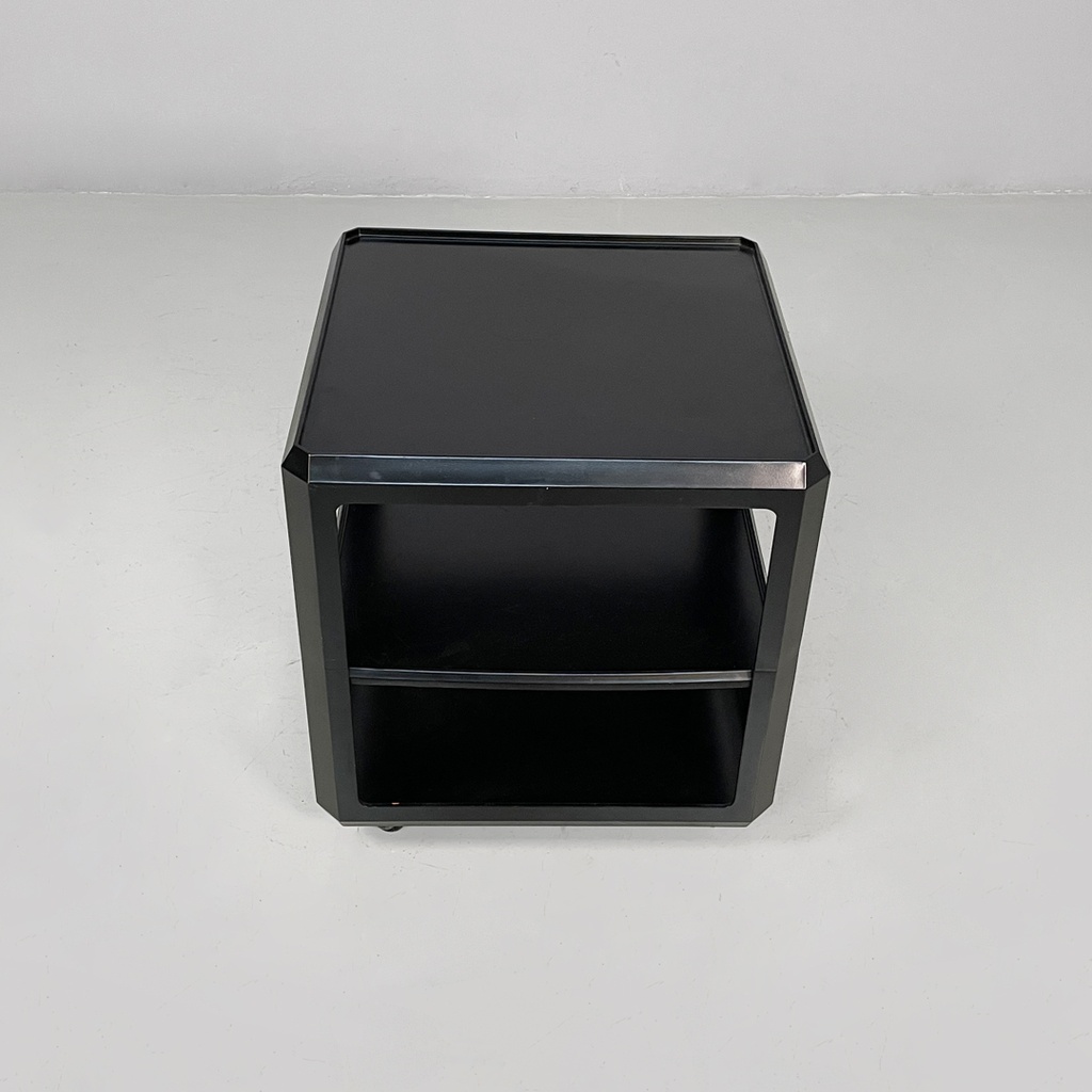 Carrello in legno nero, 1970 ca.