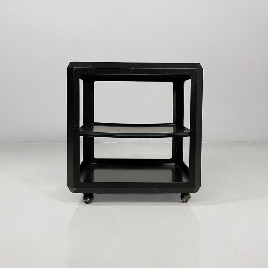 Carrello in legno nero, 1970 ca.