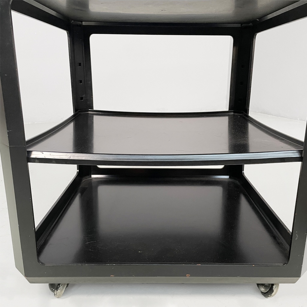 Carrello in legno nero, 1970 ca.