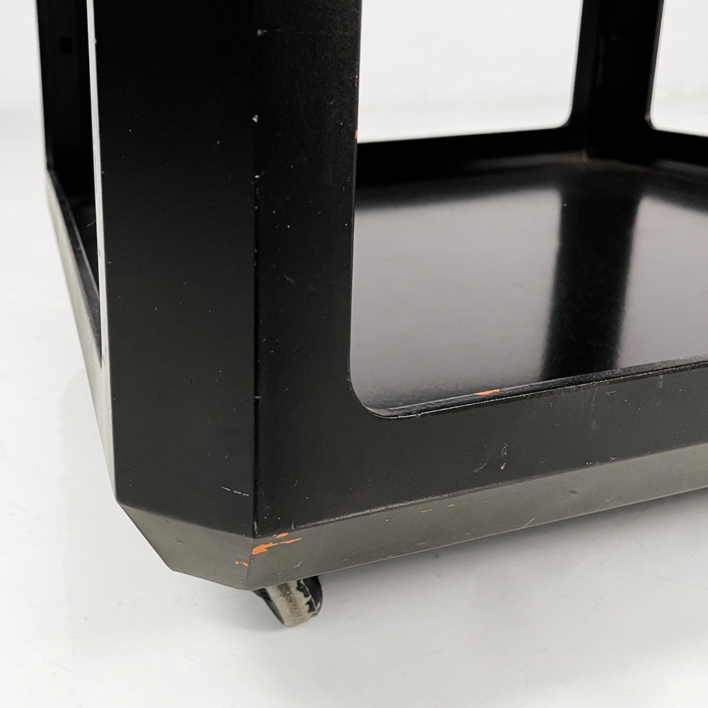 Carrello in legno nero, 1970 ca.