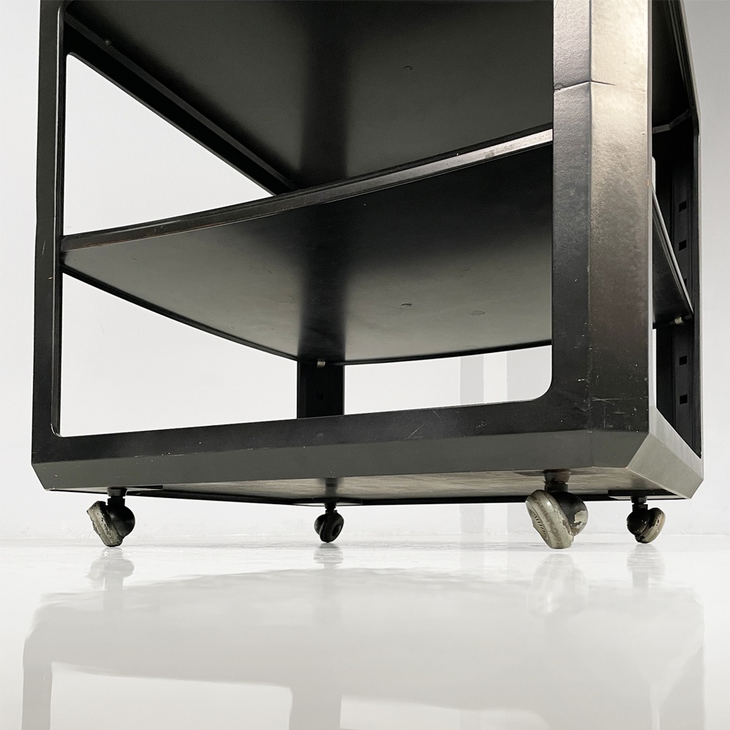 Carrello in legno nero, 1970 ca.