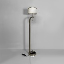 Lampada da terra in acciaio e vetro, 1940 ca.