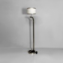 Lampada da terra in acciaio e vetro, 1940 ca.