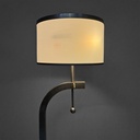 Lampada da terra in acciaio e vetro, 1940 ca.