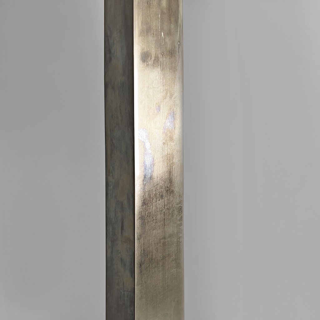 Lampada da terra in acciaio e vetro, 1940 ca.