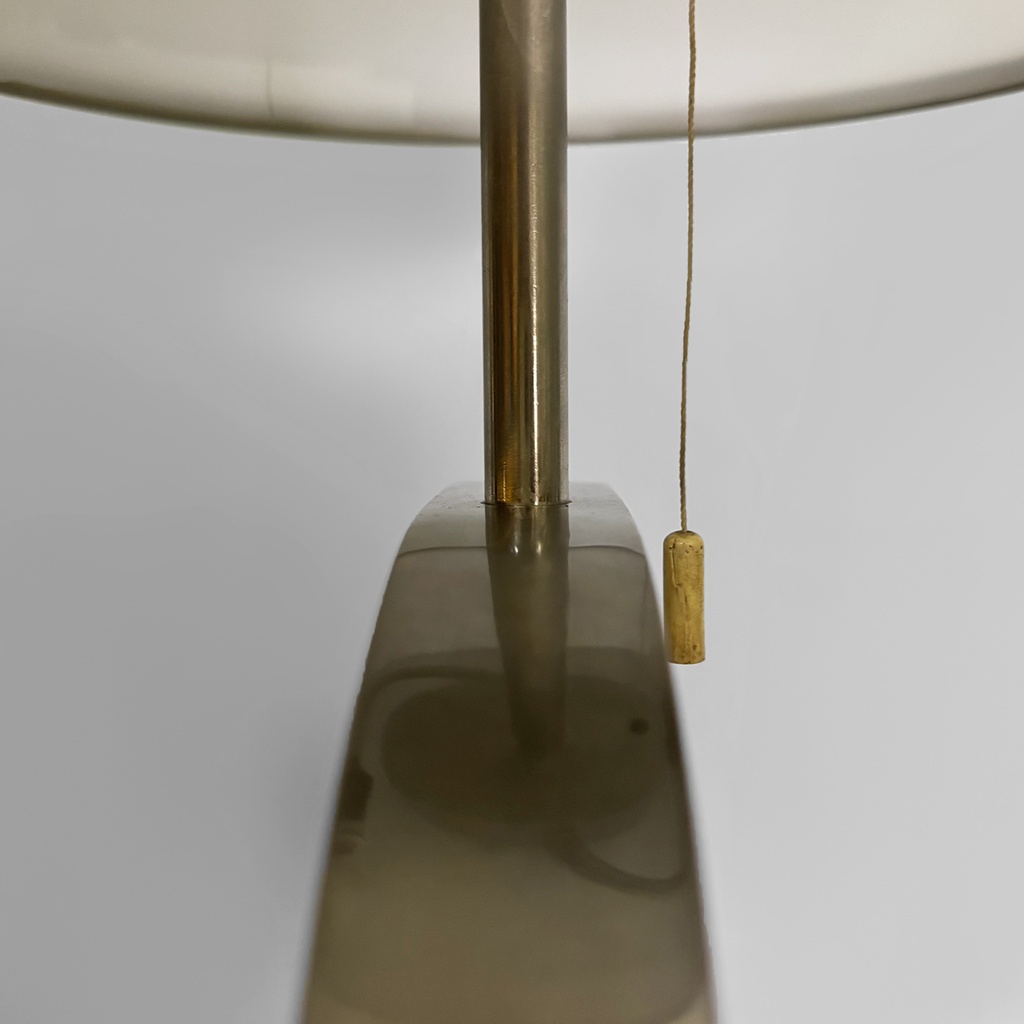 Lampada da terra in acciaio e vetro, 1940 ca.