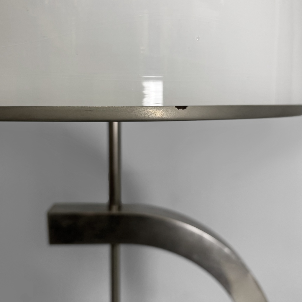 Lampada da terra in acciaio e vetro, 1940 ca.