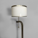 Lampada da terra in acciaio e vetro, 1940 ca.