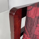 Poltrona in legno e tessuto rosso, 1930 ca.