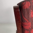 Poltrona in legno e tessuto rosso, 1930 ca.