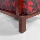 Poltrona in legno e tessuto rosso, 1930 ca.