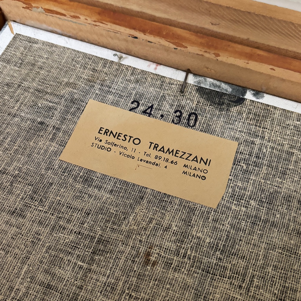 Quadro ad olio Malinconia di Ernesto Tramezzani, 1971