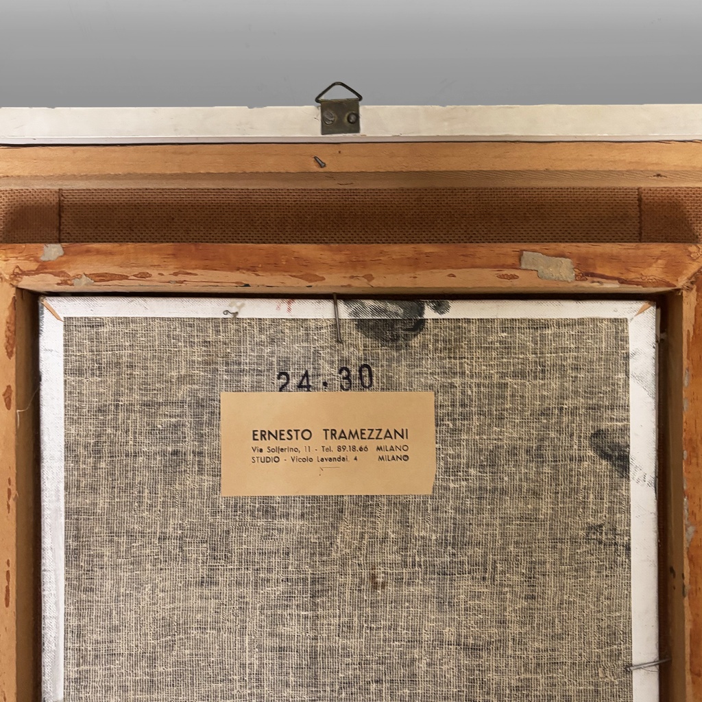 Quadro ad olio Malinconia di Ernesto Tramezzani, 1971