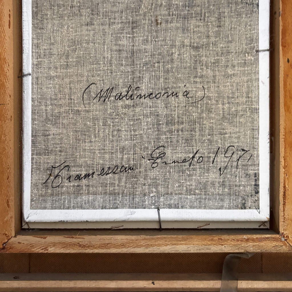 Quadro ad olio Malinconia di Ernesto Tramezzani, 1971