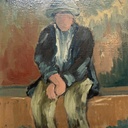 Quadro ad olio Malinconia di Ernesto Tramezzani, 1971