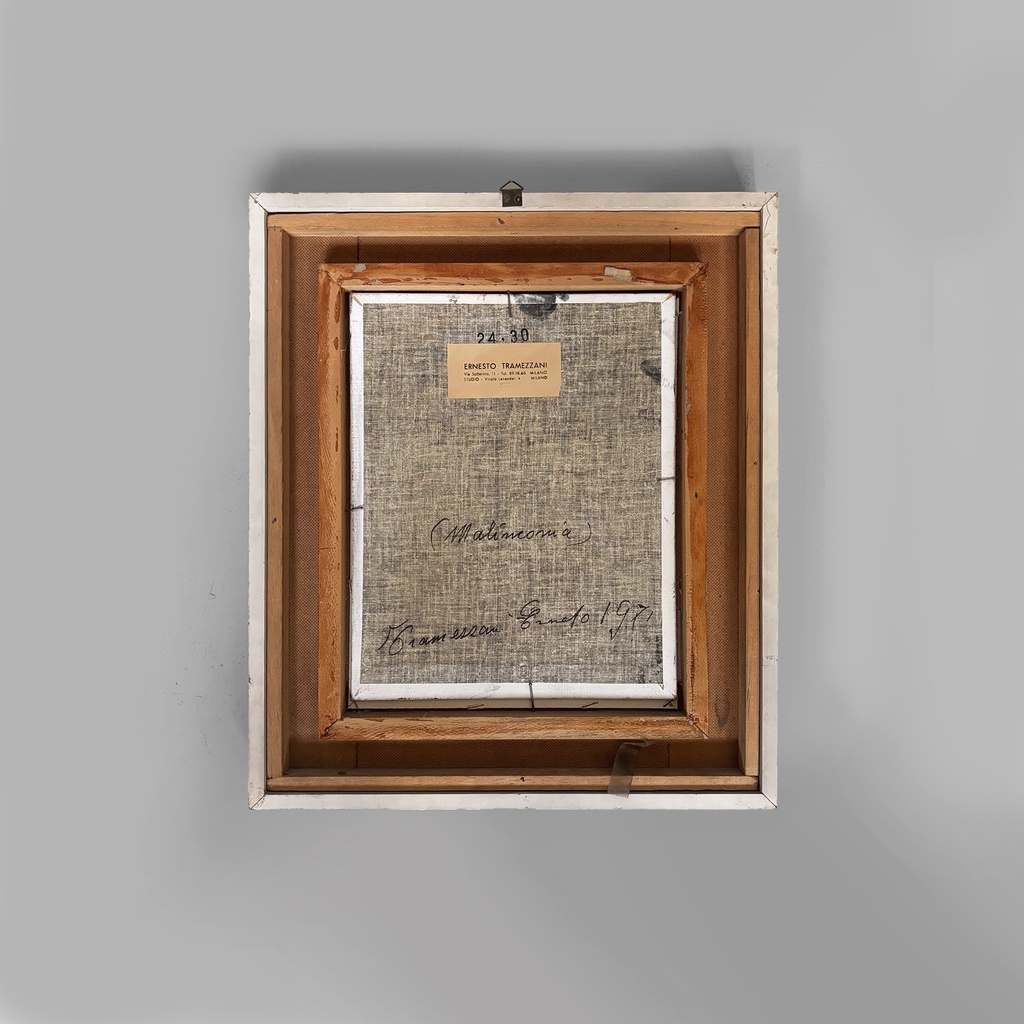Quadro ad olio Malinconia di Ernesto Tramezzani, 1971