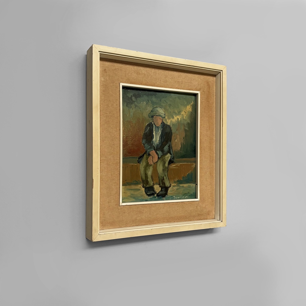 Quadro ad olio Malinconia di Ernesto Tramezzani, 1971