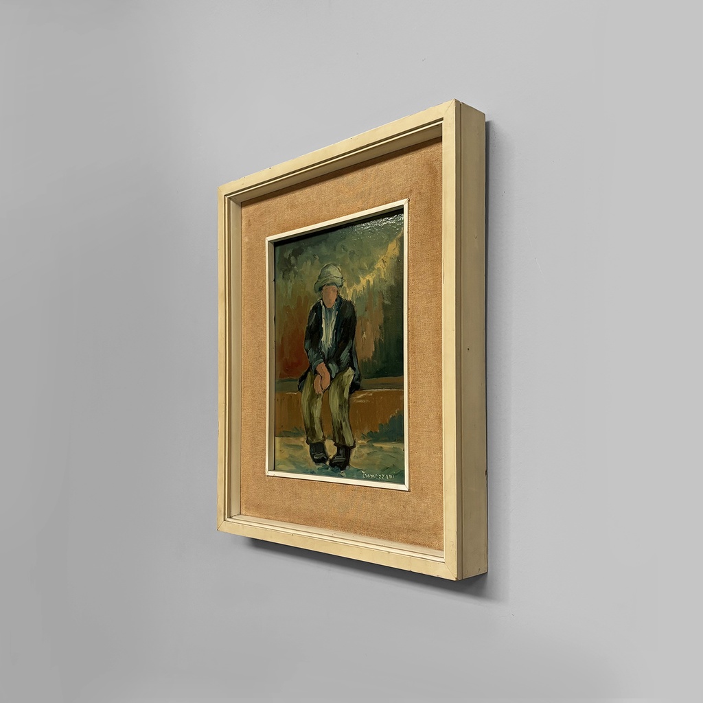 Quadro ad olio Malinconia di Ernesto Tramezzani, 1971