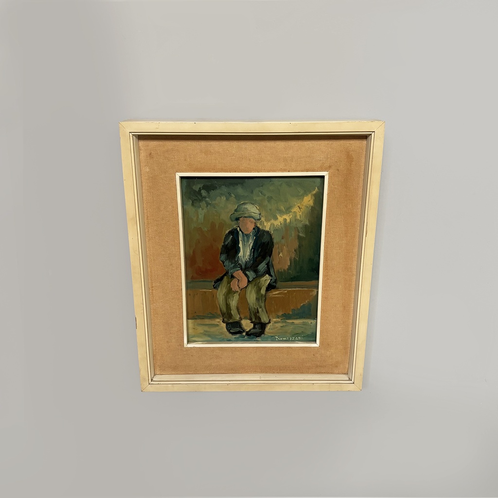 Quadro ad olio Malinconia di Ernesto Tramezzani, 1971