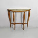 Consolle in legno e vetro retro-dipito vere, 1950 ca.