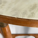 Consolle in legno e vetro retro-dipito vere, 1950 ca.