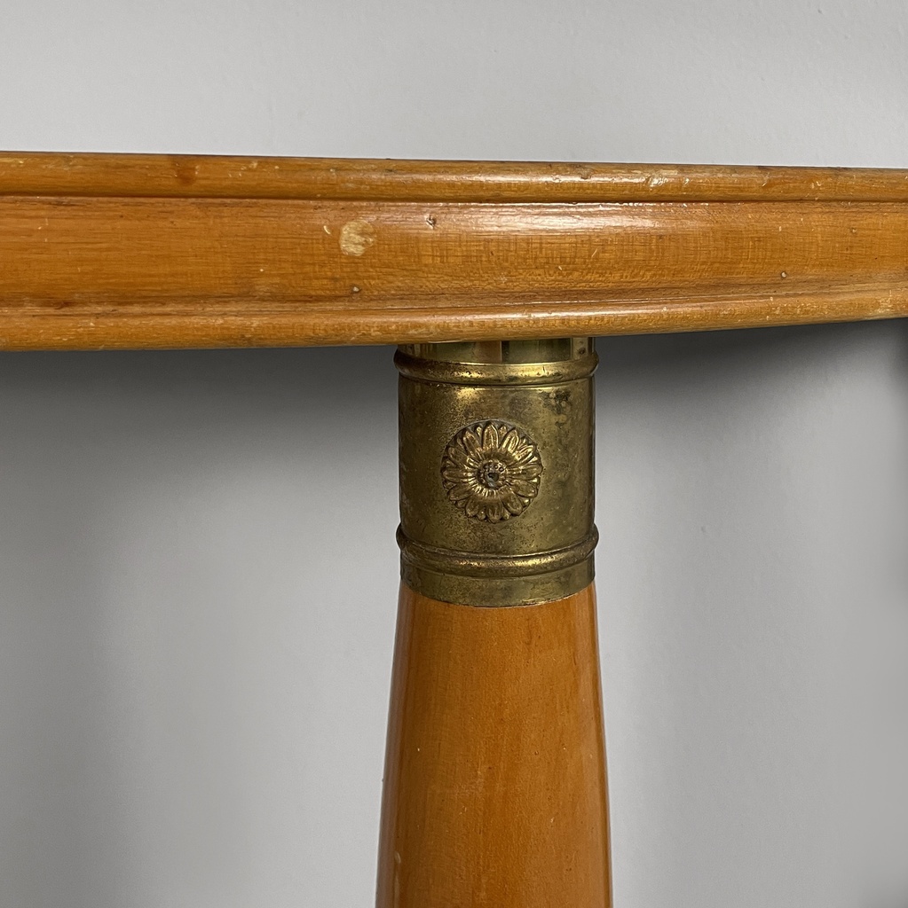 Consolle in legno e vetro retro-dipito vere, 1950 ca.