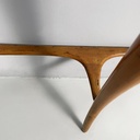 Consolle in legno e vetro retro-dipito vere, 1950 ca.