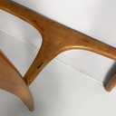 Consolle in legno e vetro retro-dipito vere, 1950 ca.